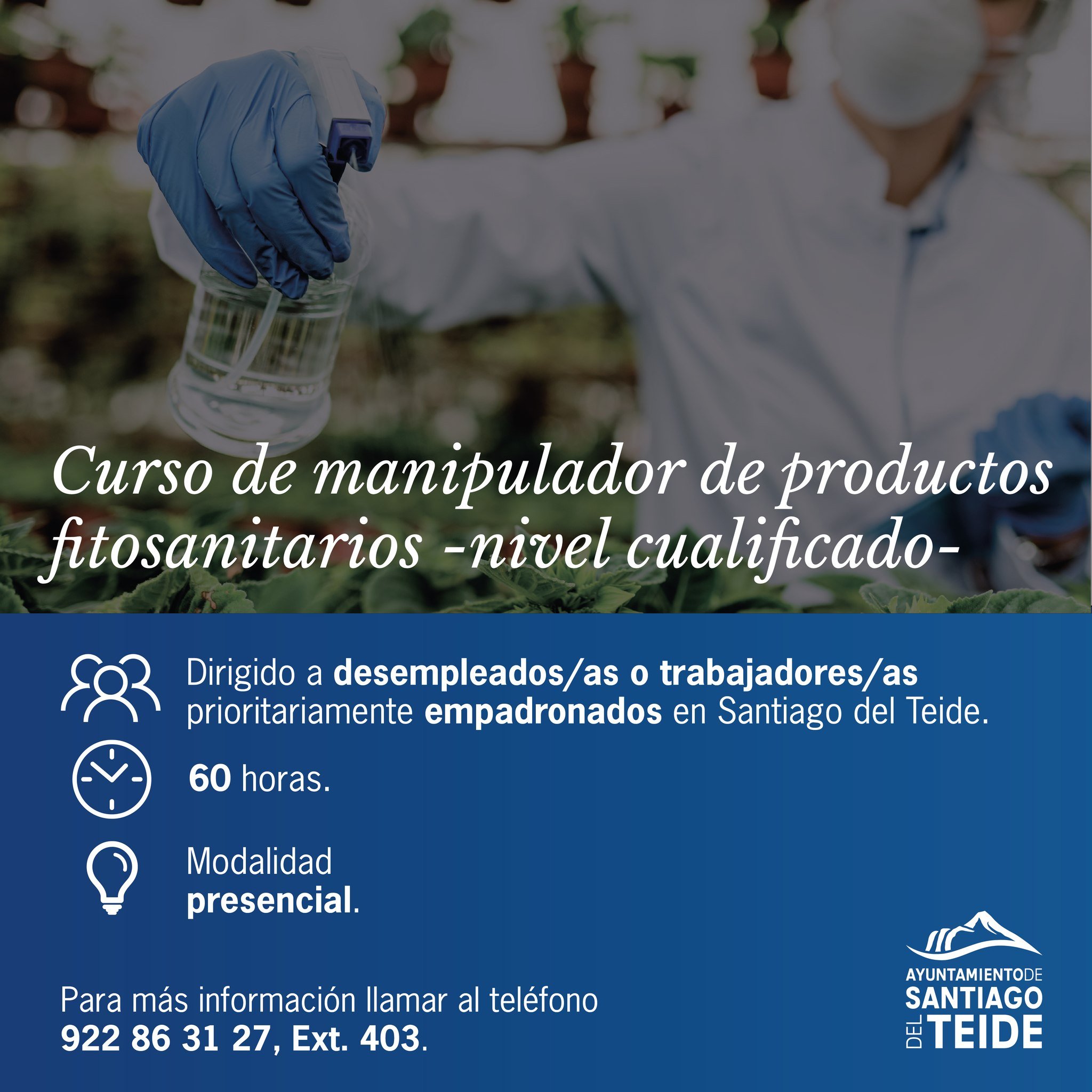 El ayuntamiento organiza un curso gratuito de manipulador de productos fitosanitarios de nivel cualificado