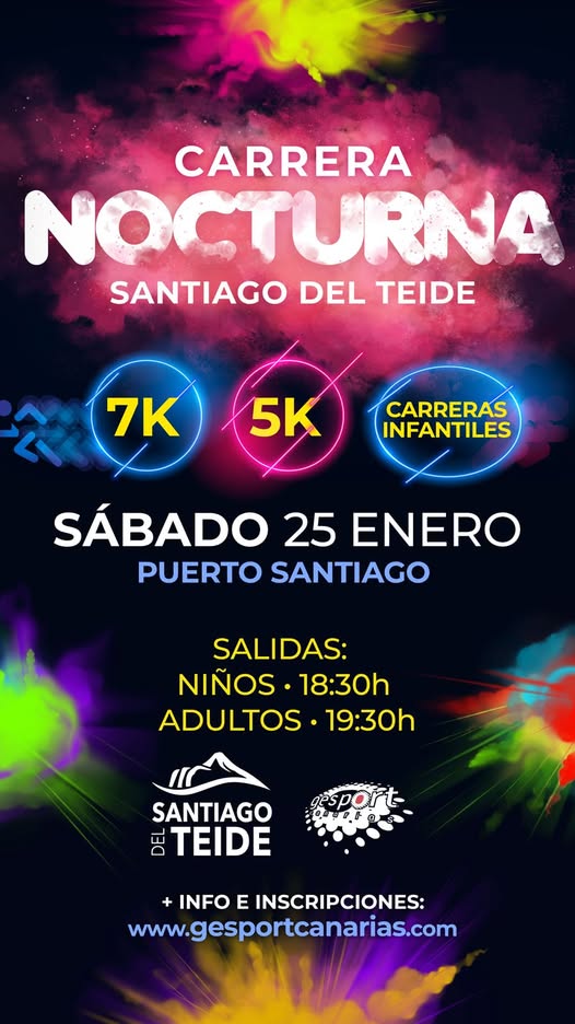 500 atleti parteciperanno questo sabato alla 12ª edizione della Corsa Notturna di Santiago del Teide