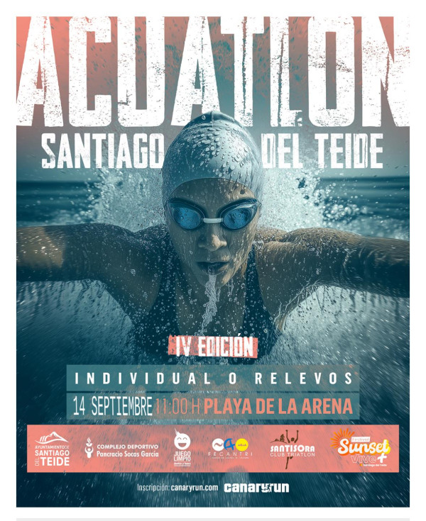 Nearly 200 athletes will participate this Sunday in the 4th edition of the Santiago del Teide Aquathlon.