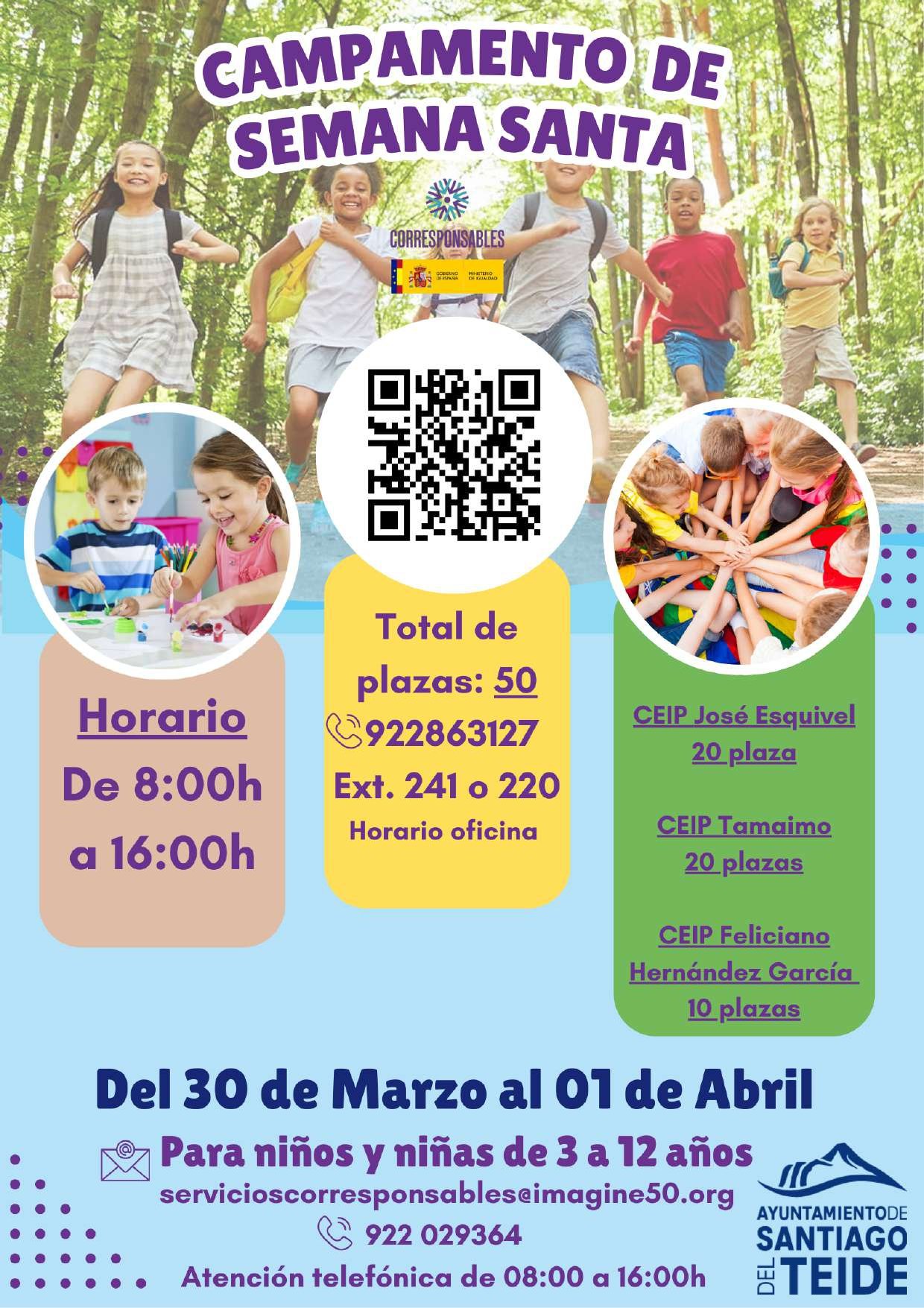 El ayuntamiento organiza un campamento gratuito de Semana Santa para niños del municipio