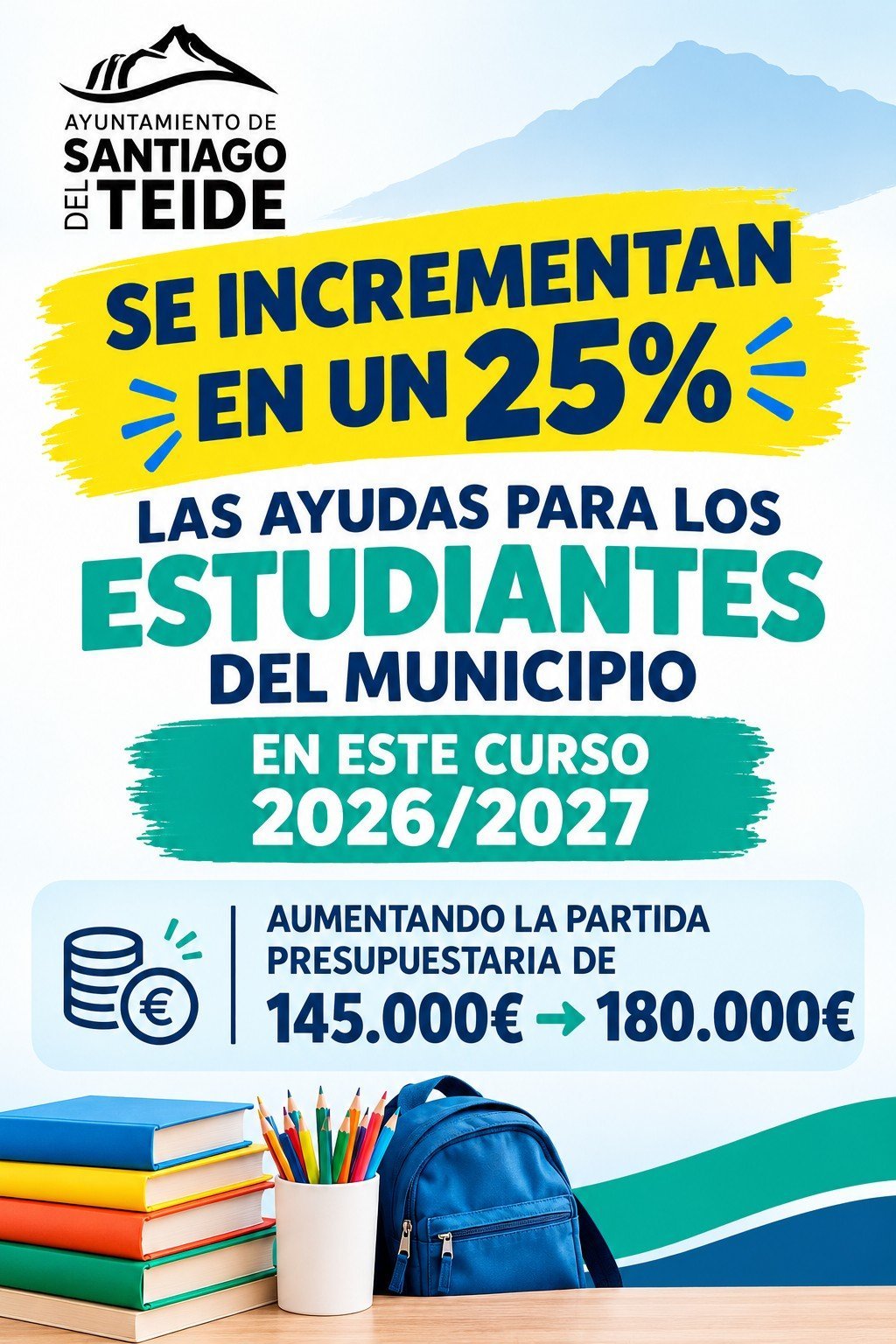 The municipal council is increasing financial aid for local students by 25% for the 2026/2027 academic year.