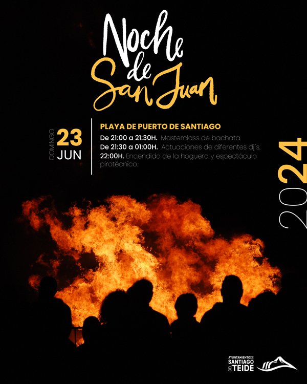 The beach of Puerto de Santiago will host the events of the night of San Juan in Santiago del Teide