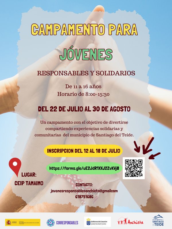 El ayuntamiento organiza elcampamento gratuito para Jóvenes Responsables y Solidarios 2024 del Proyecto Creciendo Contigo