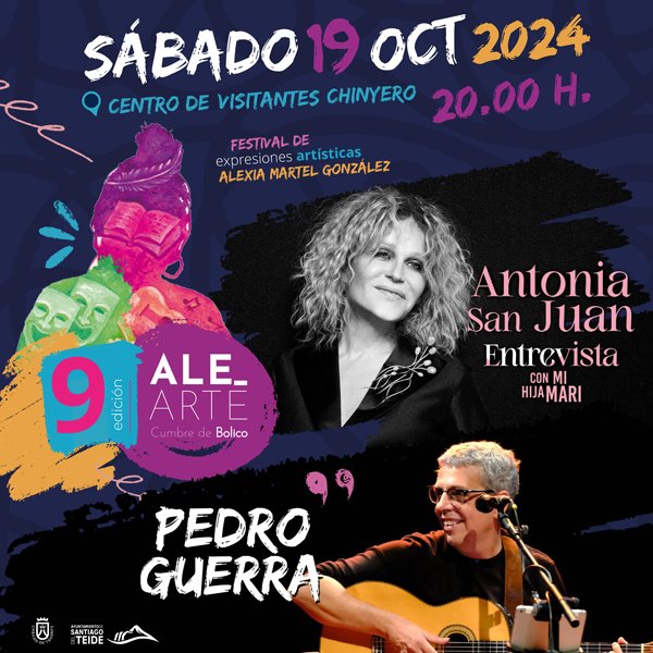 Antonia San Juan e Pedro Guerra si esibiranno questo sabato alla IX edizione del festival Ale-Arte Cumbre de Bolico