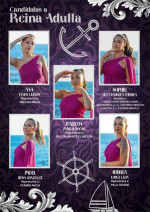 Five candidates for Adult Queen of the Fiestas in Honor of Our Lady of Carmen in Puerto de Santiago
