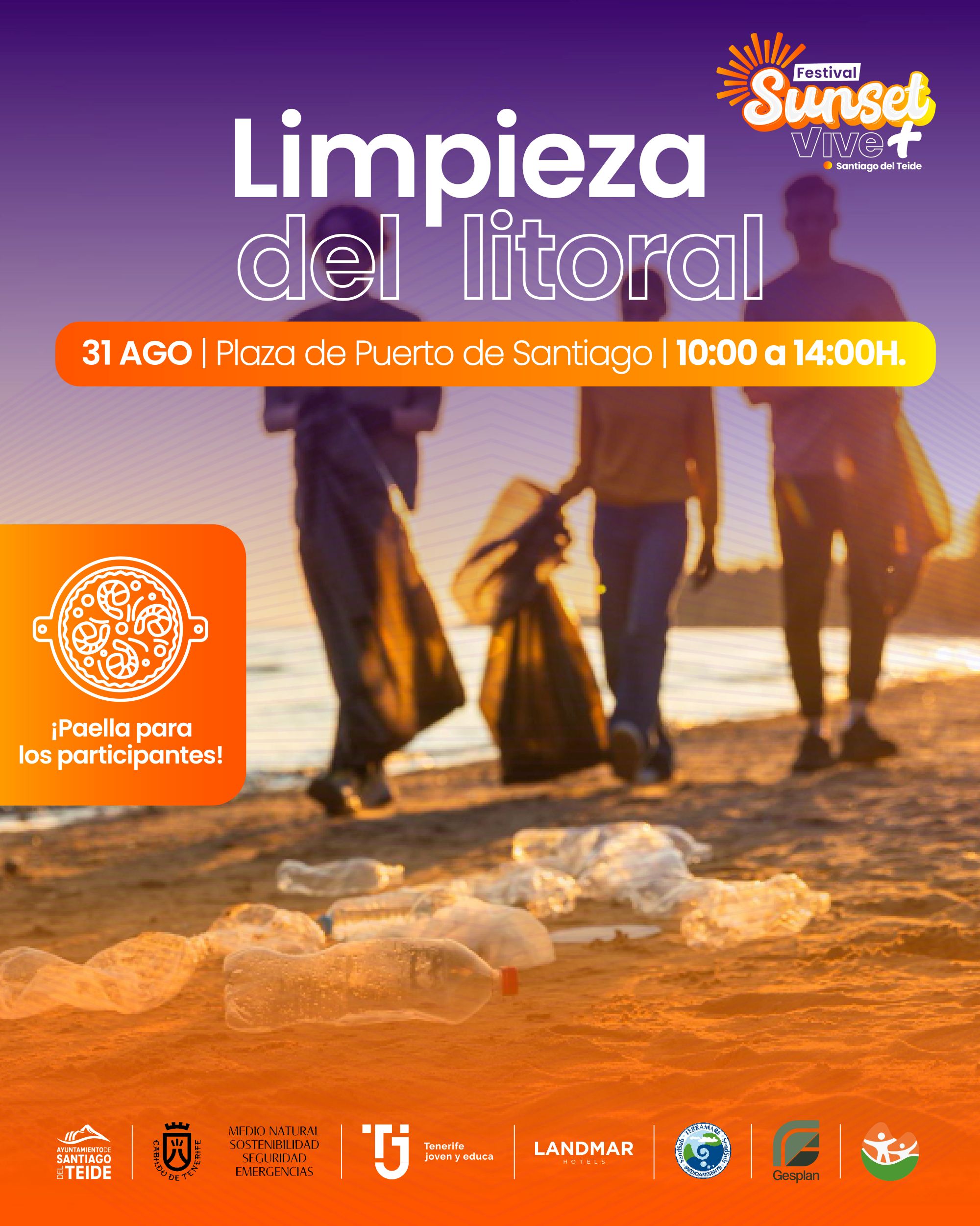 Die Stadt Santiago del Teide organisiert einen Küstenreinigungstag im Rahmen des Sunset Vive + Festivals.