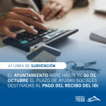 The city council is opening the application period for assistance with the payment of property tax (IBI) bills until October 30th.