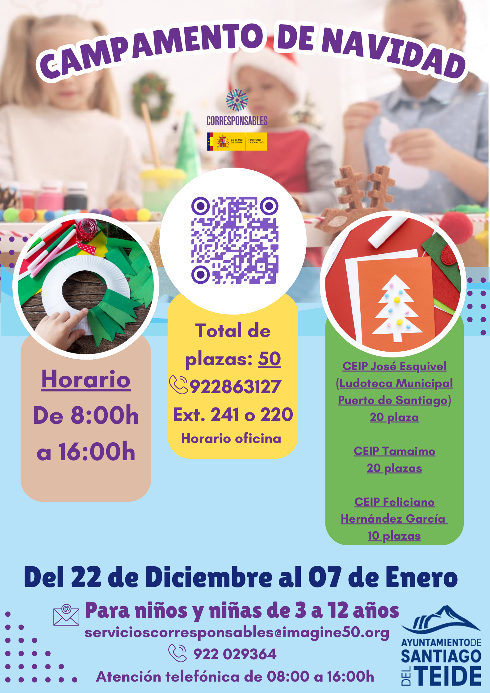 Die Gemeindeverwaltung organisiert ein kostenloses Weihnachtscamp für Kinder aus der Gemeinde.