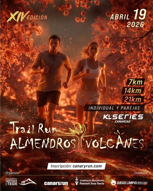 Domenica prossima, più di 600 atleti parteciperanno alla 14ª edizione della Corsa Trail "Mandorli e Vulcani" a Santiago del Teide.