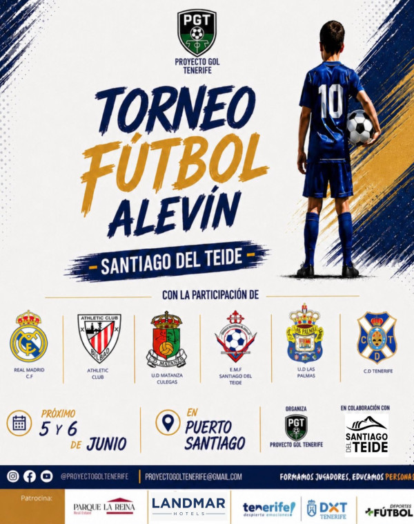 Real Madrid and Athletic Club Bilbao headline the list of teams for the Santiago del Teide Under-12 Football Tournament