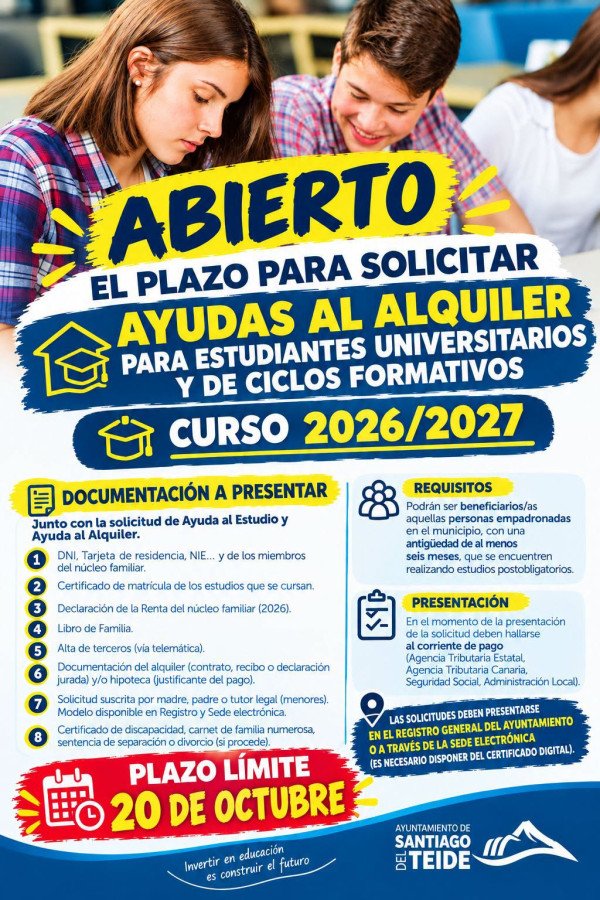 €60,000 allocated for rental assistance for university and vocational training students for the 2026/2027 academic year