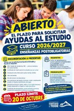 City Council allocates €95,000 in study grants for post-compulsory education for the 2026/2027 academic year